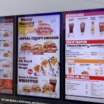 Burger King fast food drive thru digital menu